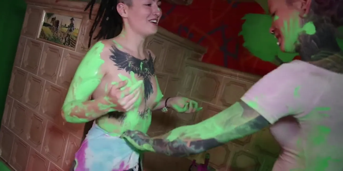 Firsttime - Tattooed Dreadhead Teens Dildo & Color Play